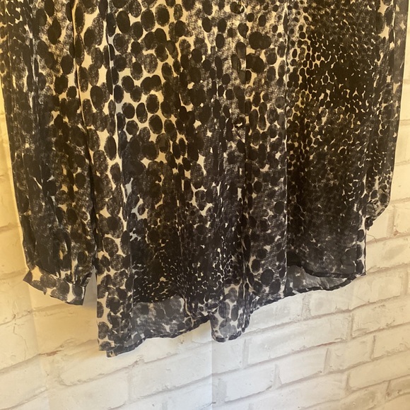 NWOT CAbi animal print sheer button down blouse - Picture 5 of 6